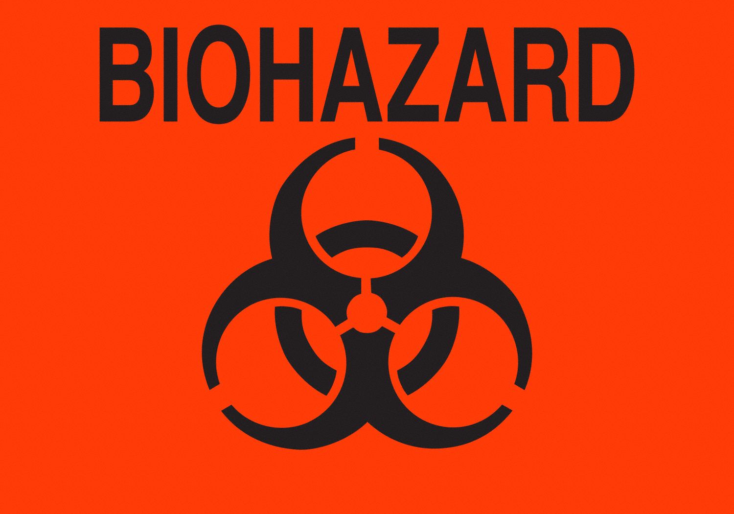 Biohazard Sign: Vinyl, Adhesive Sign Mounting, 3 1/2 in x 5 in Nominal Sign Size, 0.012 in Thick
