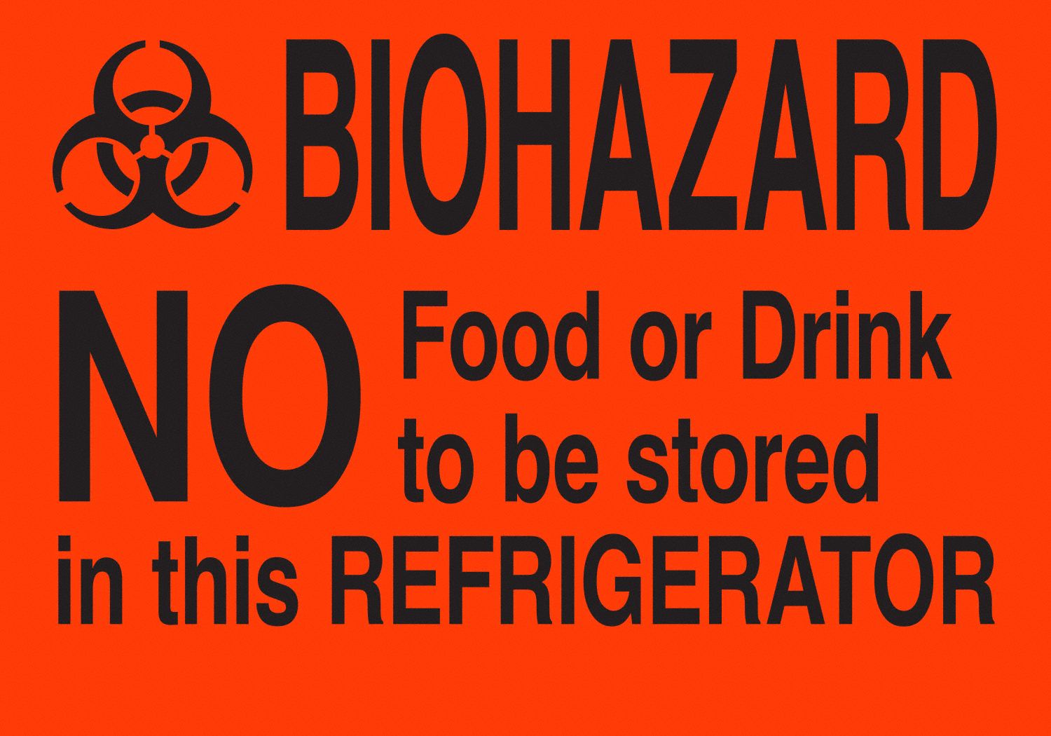 Biohazard Sign: Vinyl, Adhesive Sign Mounting, 3 1/2 in x 5 in Nominal Sign Size, 20 PK
