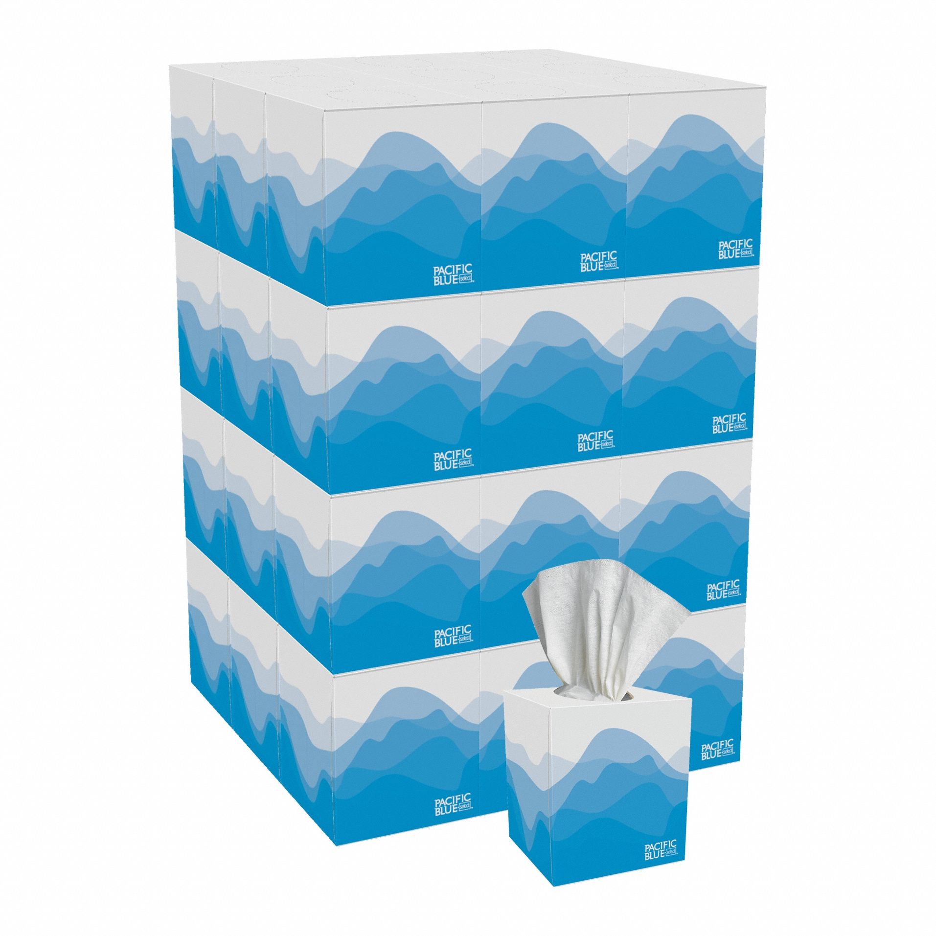 Facial Tissue: Cube, Pacific Blue Select®, 7 1/2 in x 8 3/4 in Sheet Size, 36 PK