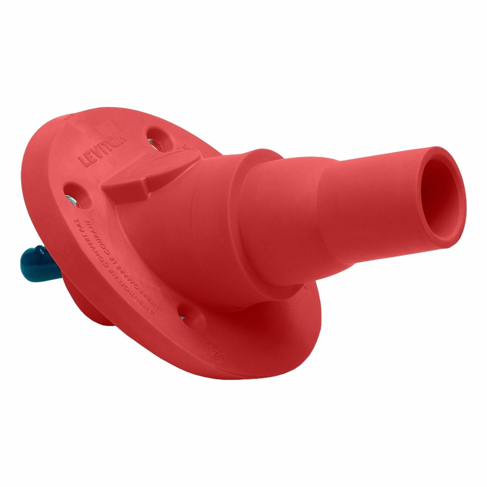 Single Pole Female Panel Receptacle: For Male Plugs, 690 A, Angled, Red