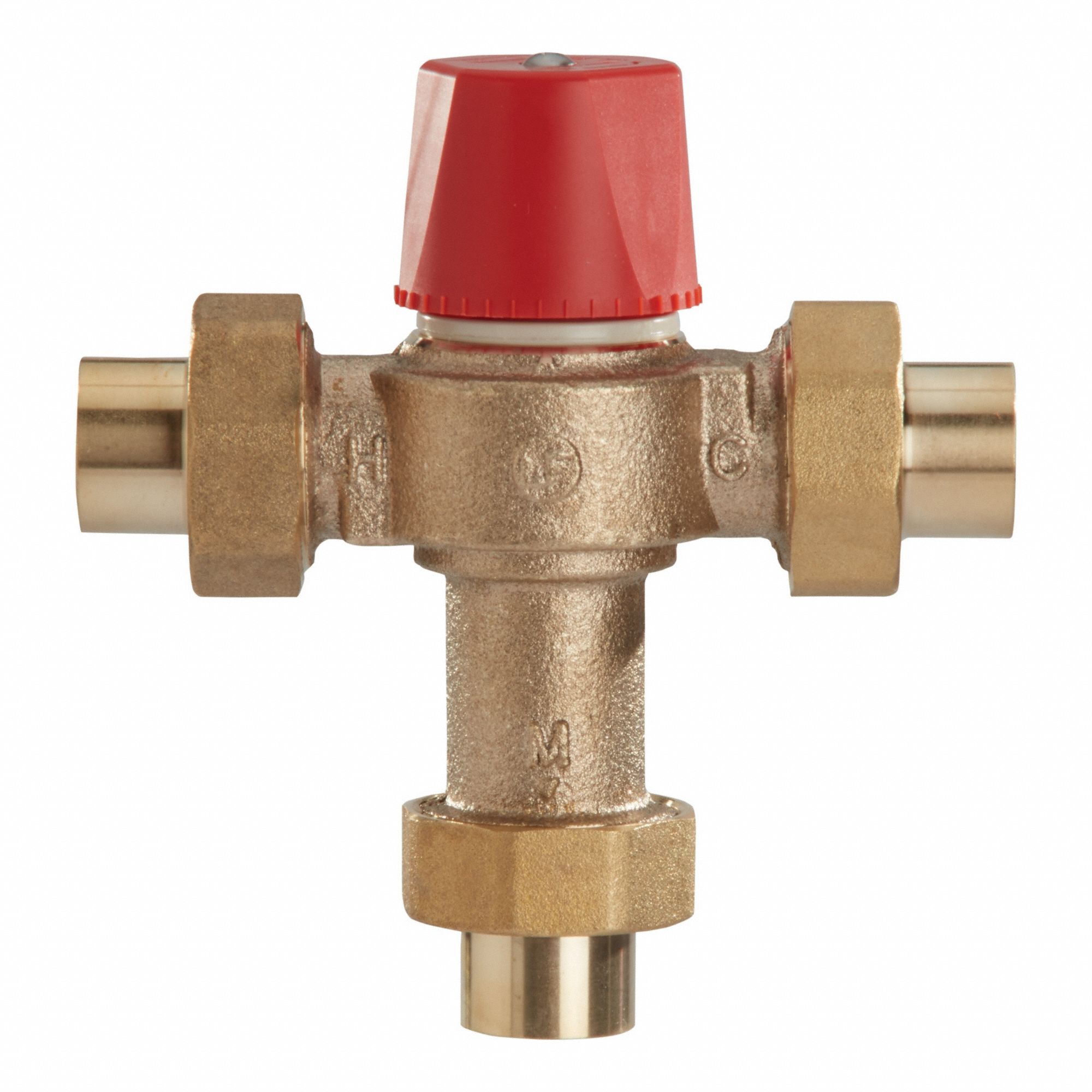 THERMOSTATIC MIXING VALVE: 1 IN INLET CONNECTION SIZE, 1 IN OUTLET CONNECTION SIZE, SOLDER