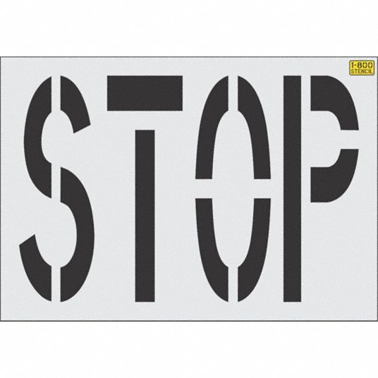 Stop, 0.125 in Thick, Individual Stencil - 902WK4|5121-036 - Grainger
