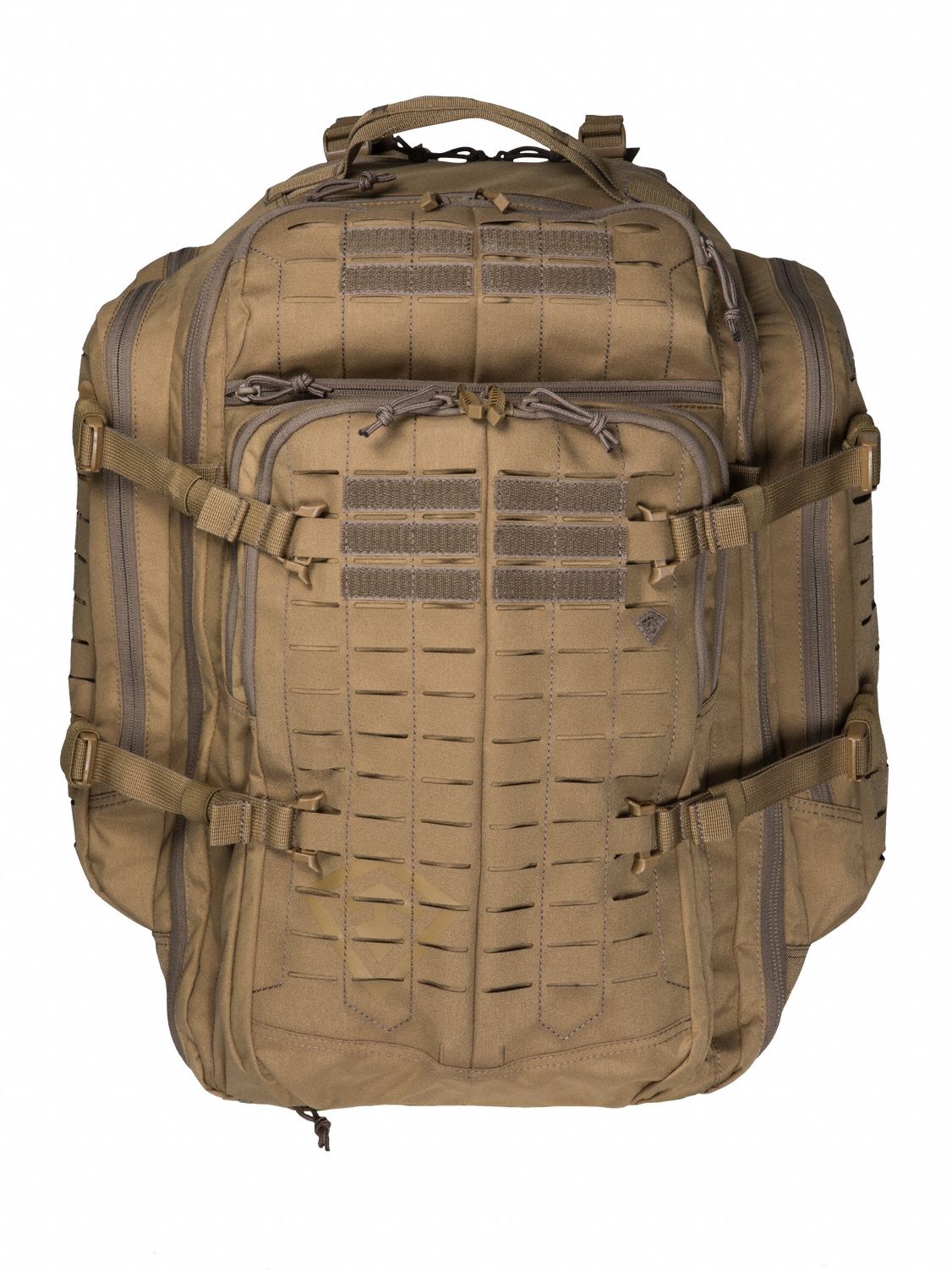 Tactical Backpack: Coyote, 500D, 1000D Nylon, 3, 794 cu in Holds, Universal