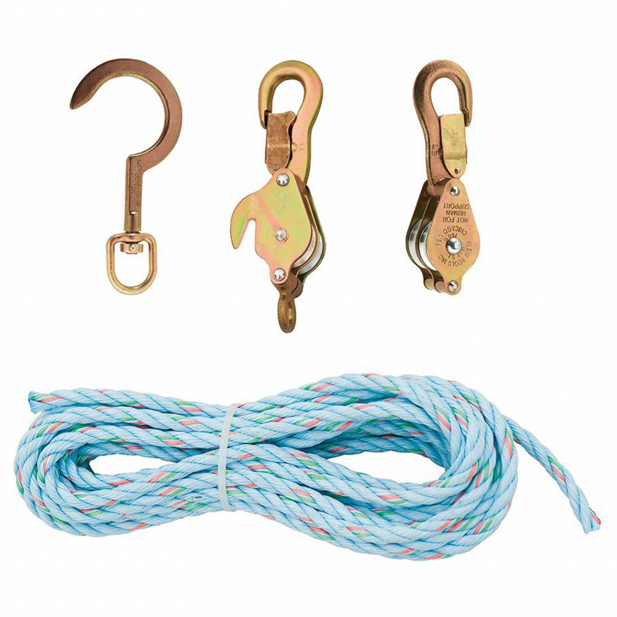 BLOCK AND TACKLE, GALVANIZED STEEL, 340 KG MAXIMUM LIFTING CAPACITY, HOOK MOUNT