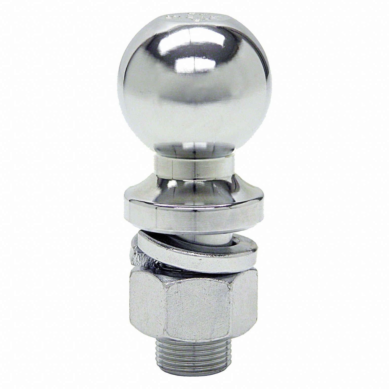 Hitch Ball: 10, 000 lb Gross Vehicle Wt Capacity, 2 in Ball Dia, Carbon Steel, Chrome