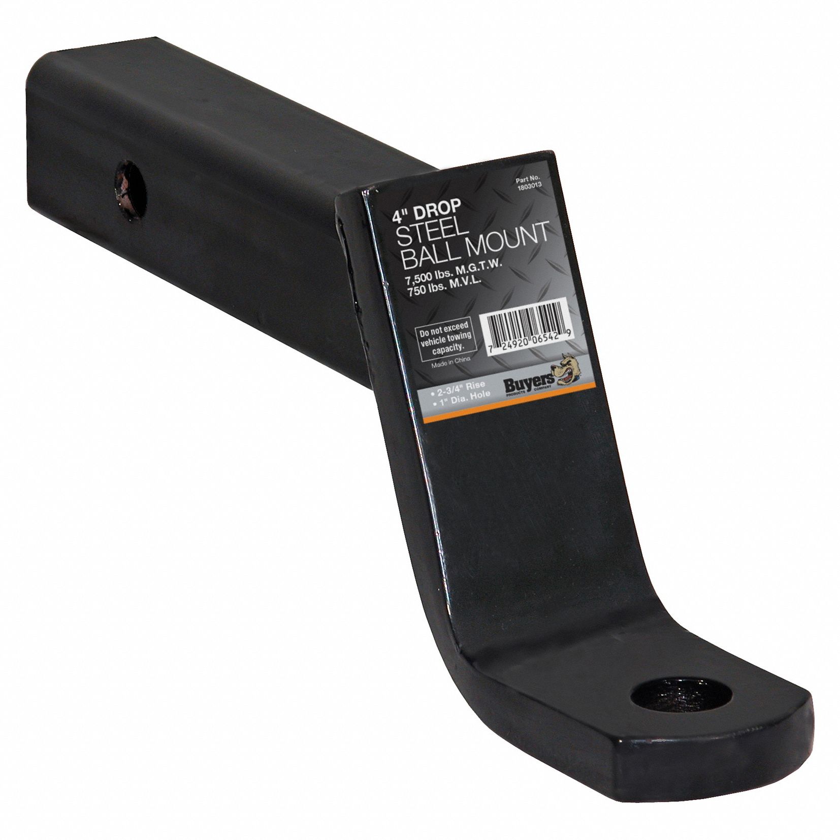 Ball Mount: III, 1 in Compatible Ball Shank Dia, Ball Mount Ball Mount, Carbon Steel