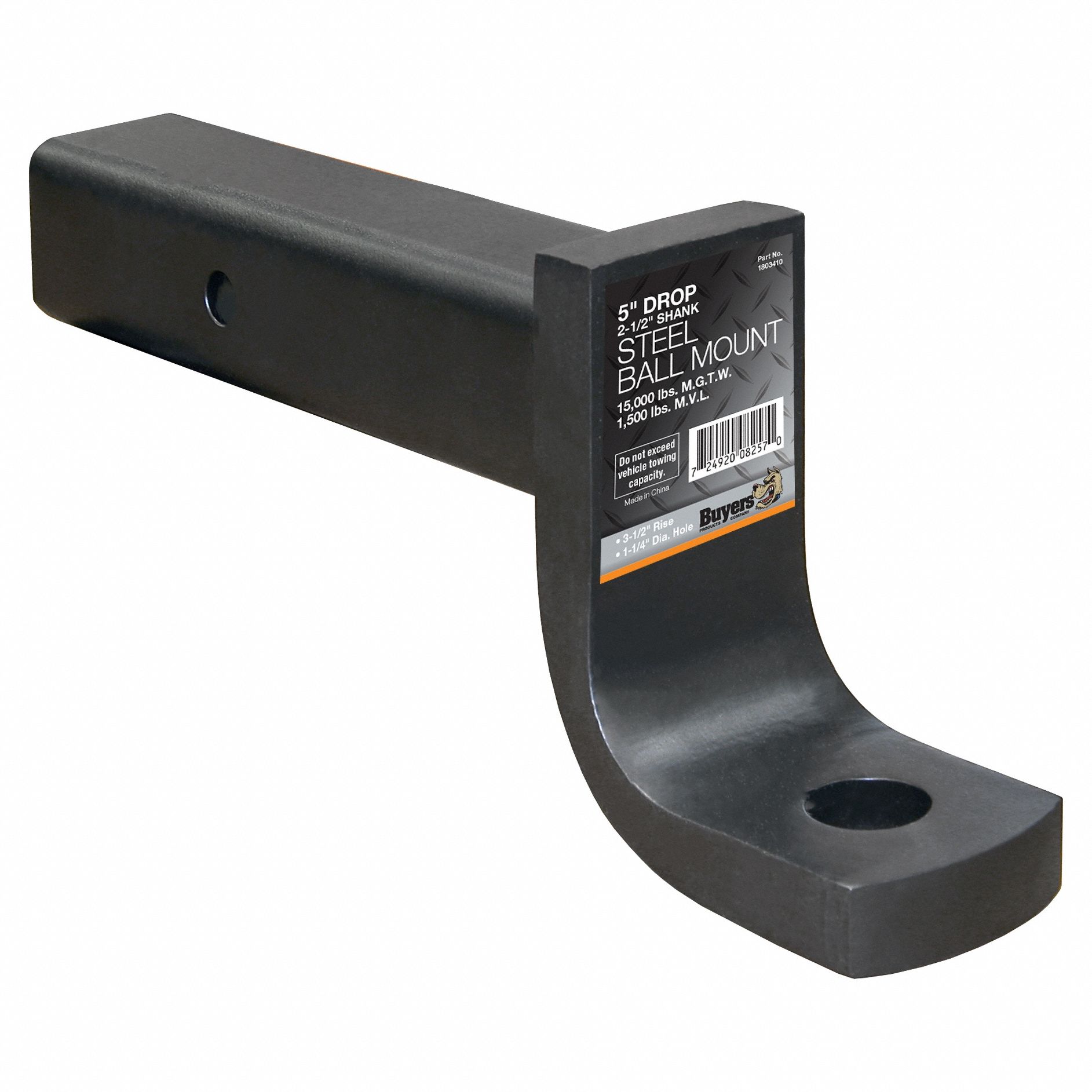 Ball Mount: V, 1 1/4 in Compatible Ball Shank Dia, Ball Mount Ball Mount, 5 in Drop