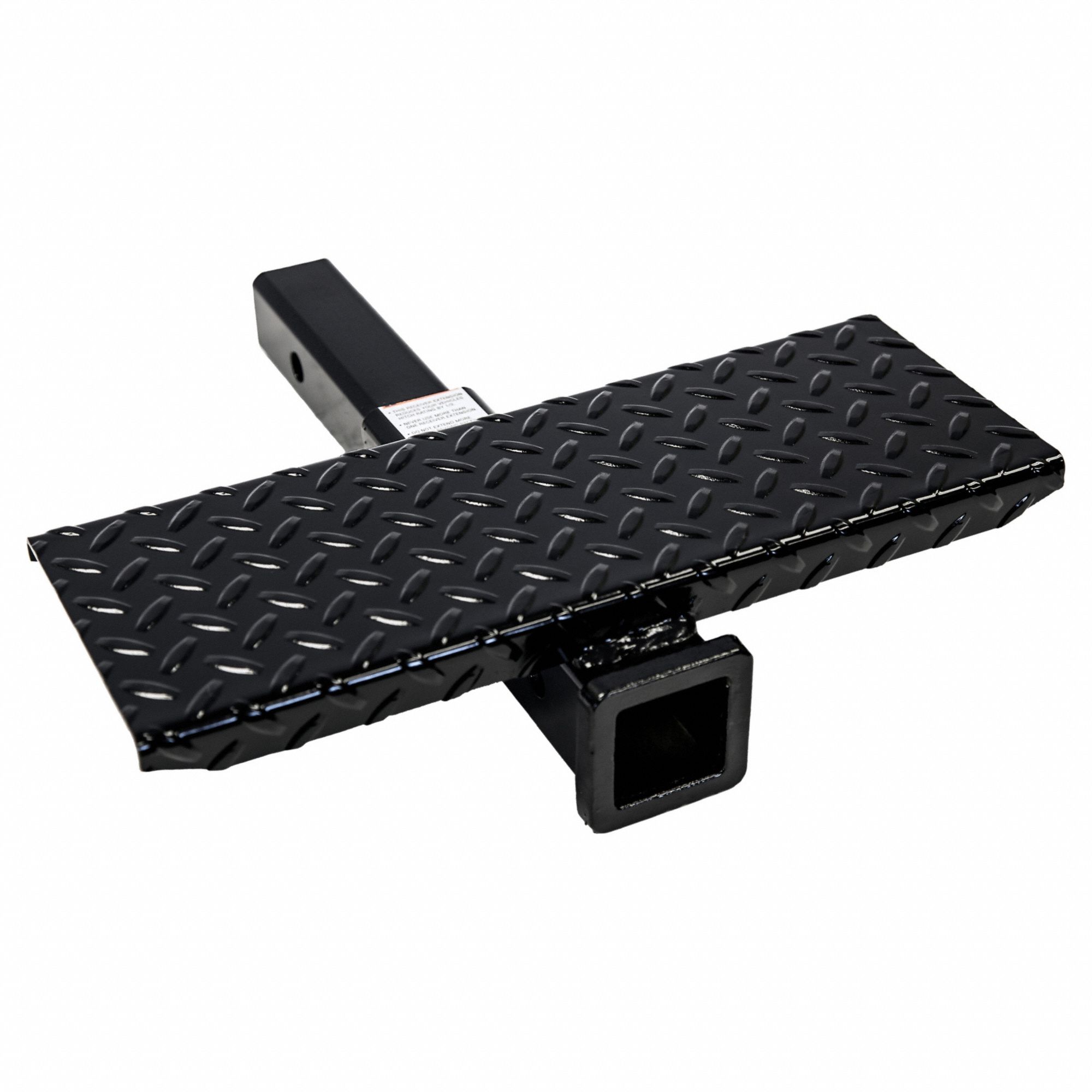 Hitch Extension Receiver: 2 in Compatible Hitch Size, 12 in Overall Lg, Carbon Steel