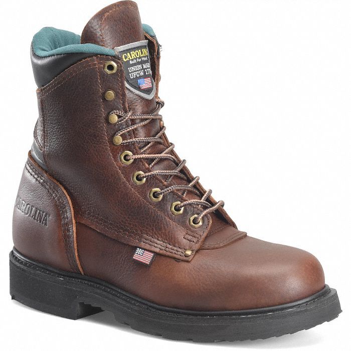 8-Inch Work Boot: Men's, Size 10 1/2, EE, Brown, Steel Toe Cap, Removable Insole