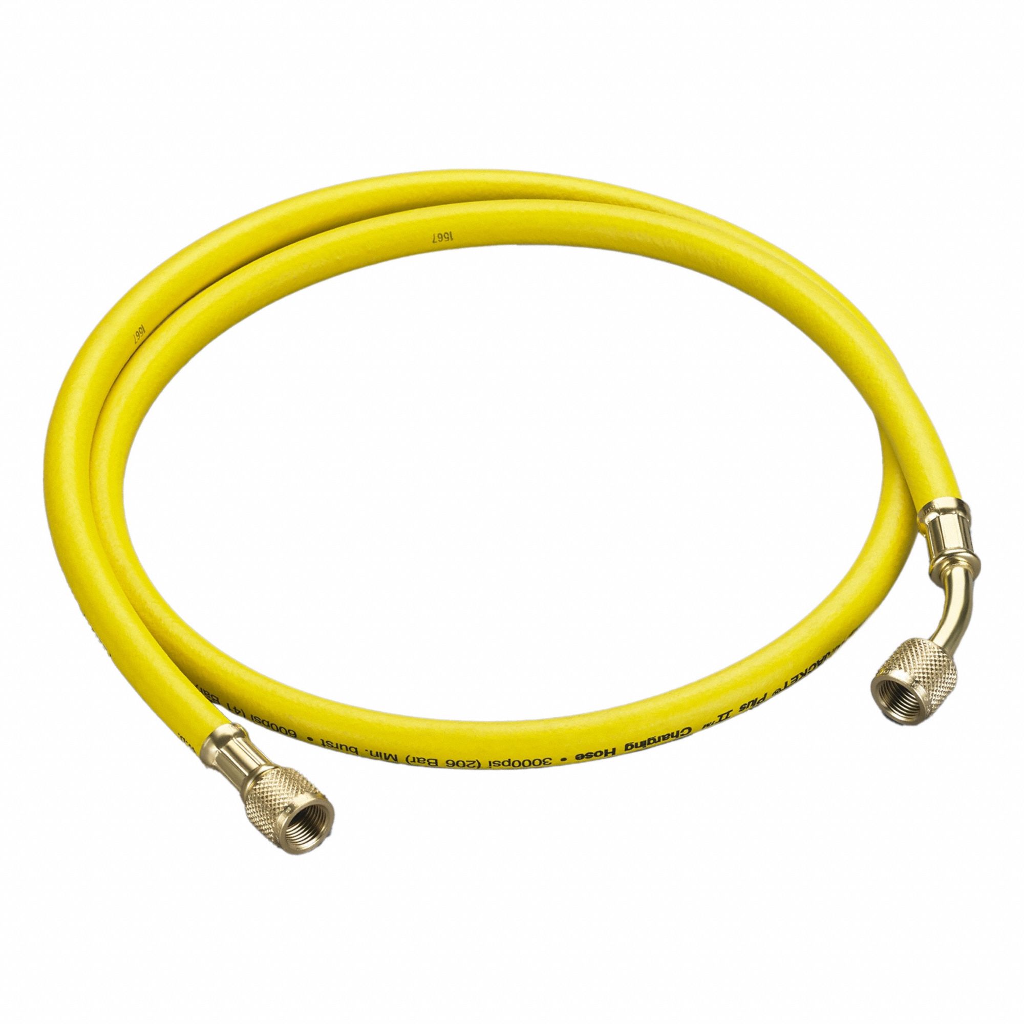 Hose: 5 ft Lg, 45° Angle, Yellow, Single Hose