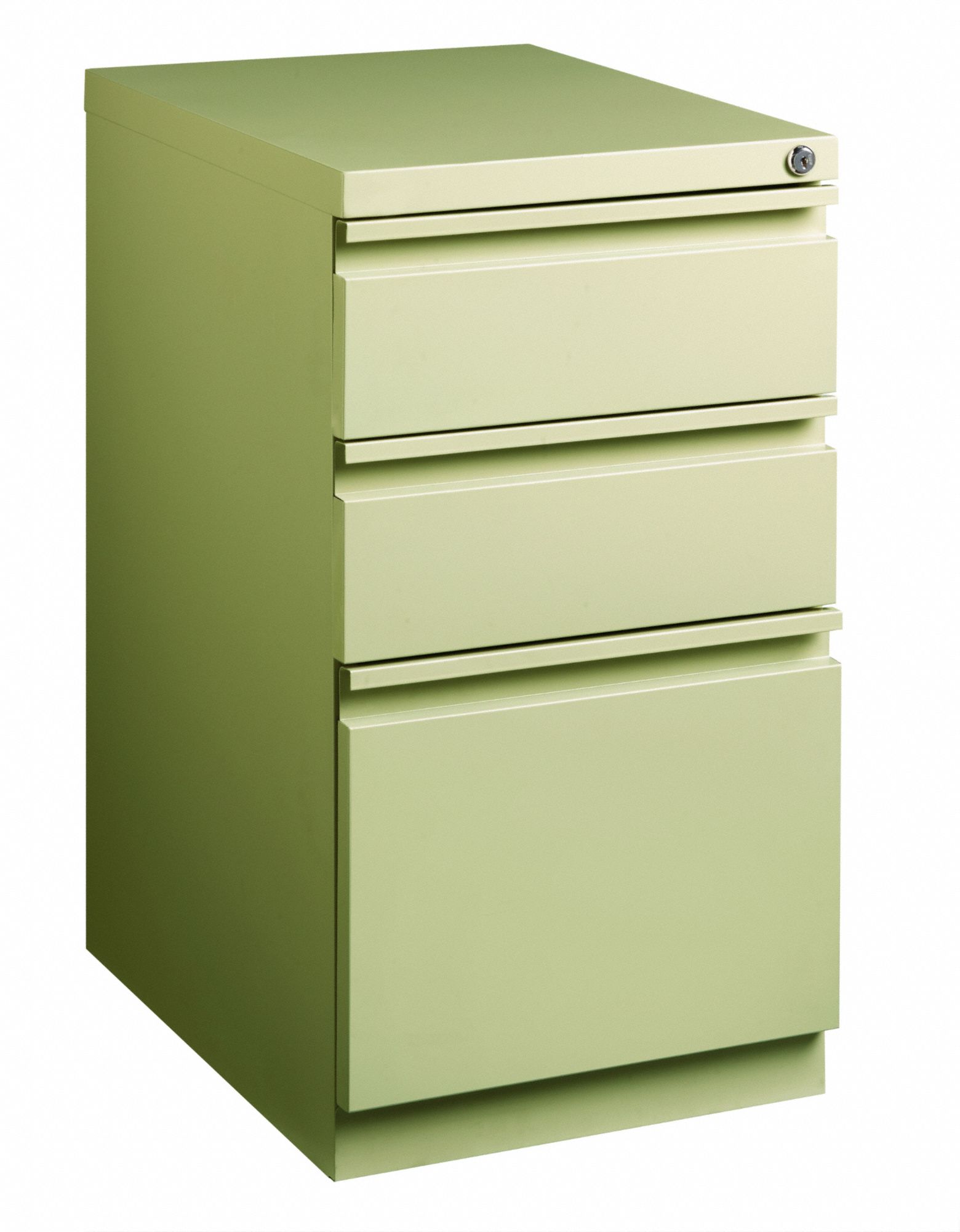 File Cabinet: Mobile Pedestal, 3 Drawers, Letter File Size, 27 3/4 in Overall Ht, Putty