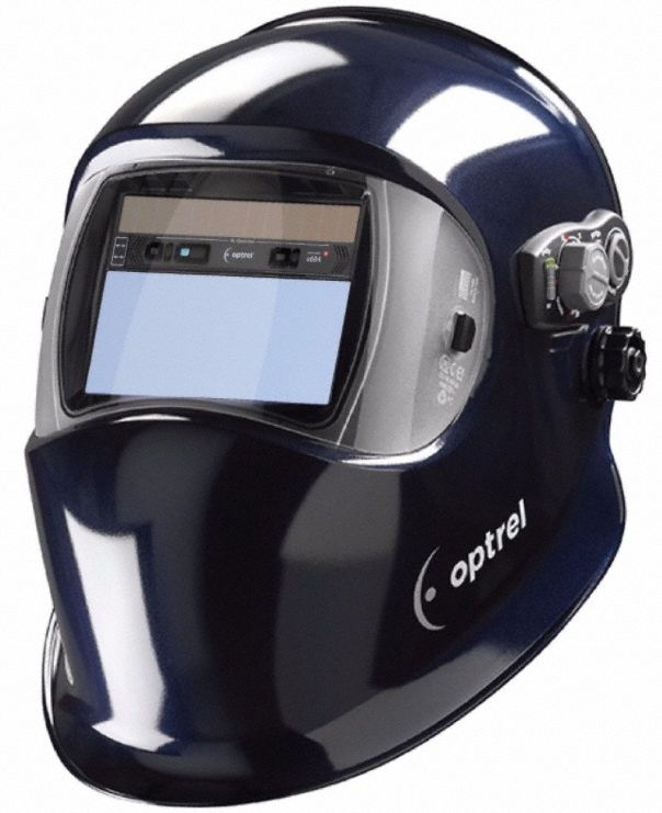 WELDING HELMET, AUTO DARKENING, 4/5-13, 3 ARC SENSORS, BLUE, W4 TO W13