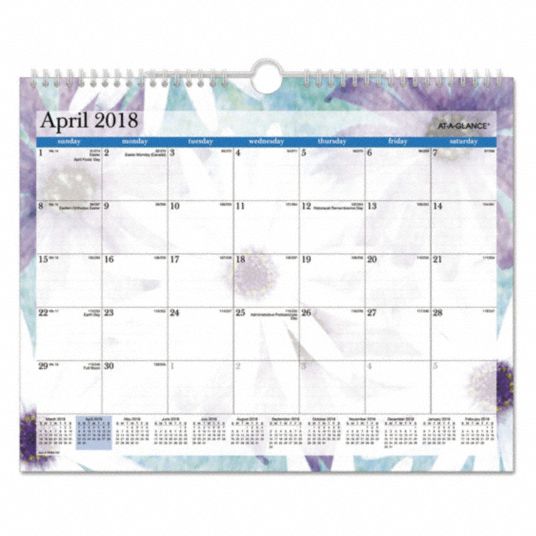 ATAGLANCE, Dreams Wall Calendar,2018,15x12" 181J88PM83707 Grainger