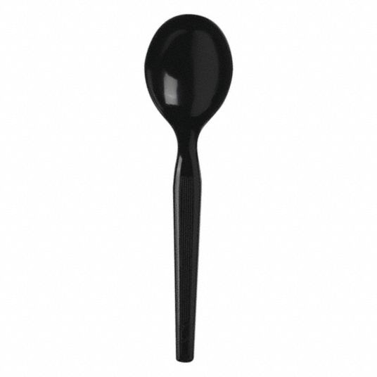 DIXIE, Black, MediumWt, Disposable Soup Spoon 181L84SM53C7 Grainger