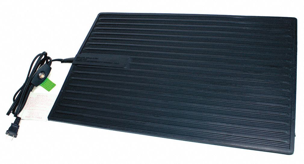 COZY Portable Electric Heated Floor Mat: 120 W, 1 Heat Settings, Black
