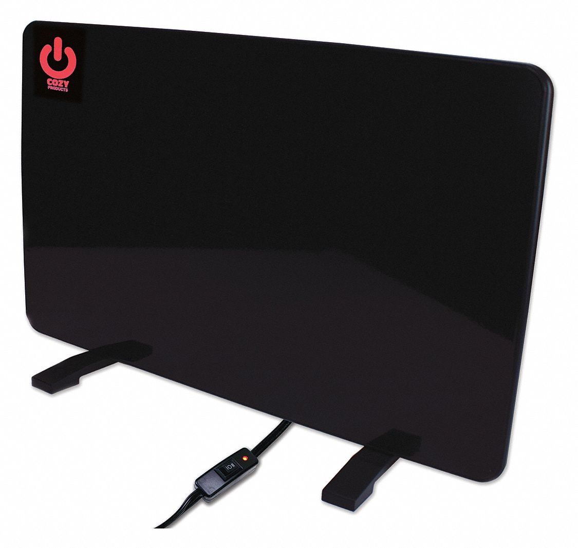 Portable Electric Heater: 200W, Mechanical Controls, 682 BtuH Heating Capacity, 2 Heat Settings