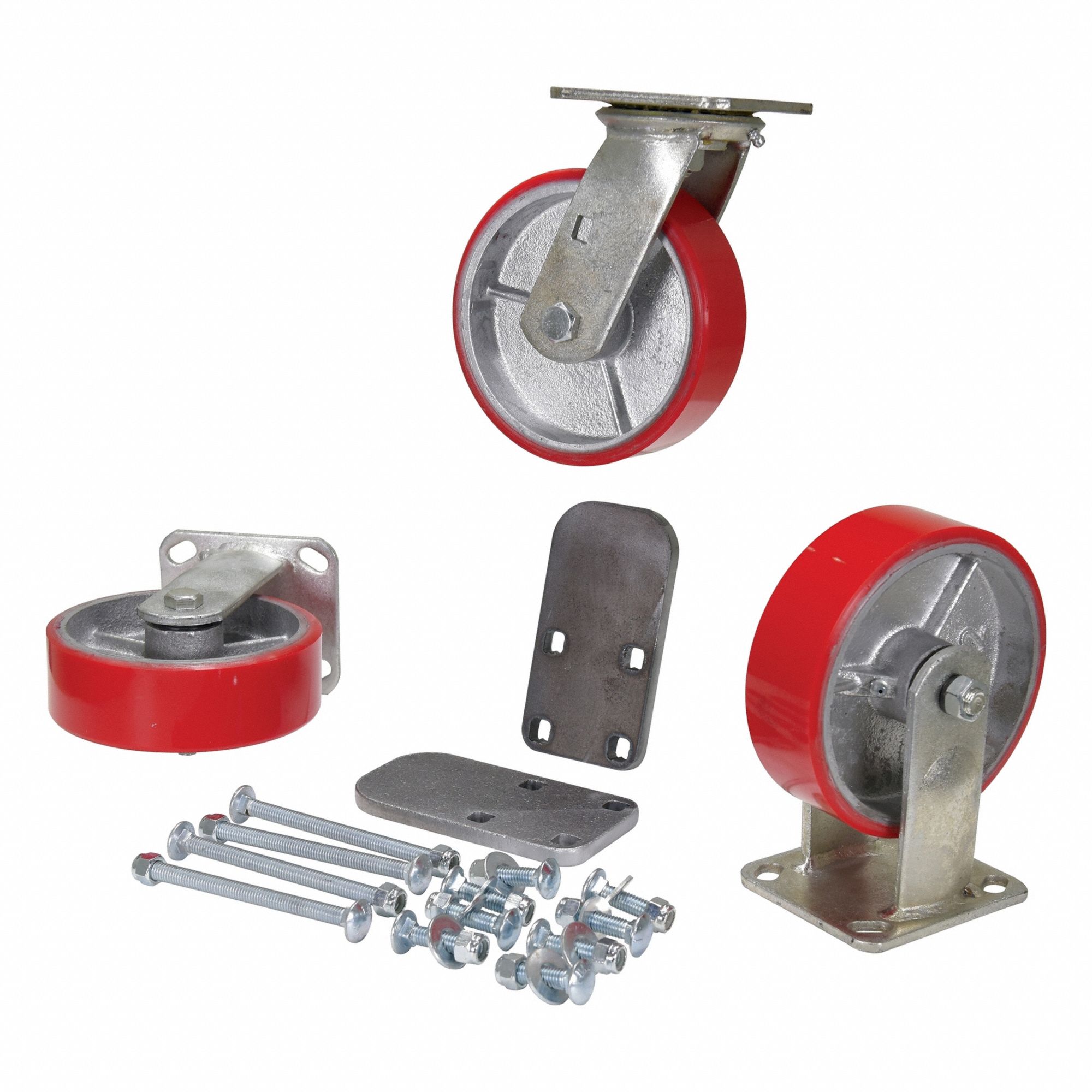Poly-on-steel CasterKit6 x2 3600#Cap PK3