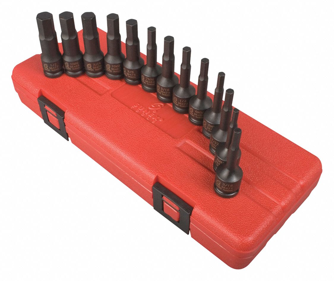 Hex Driver Set 13 pcs. SAE/Metric 3/8 
