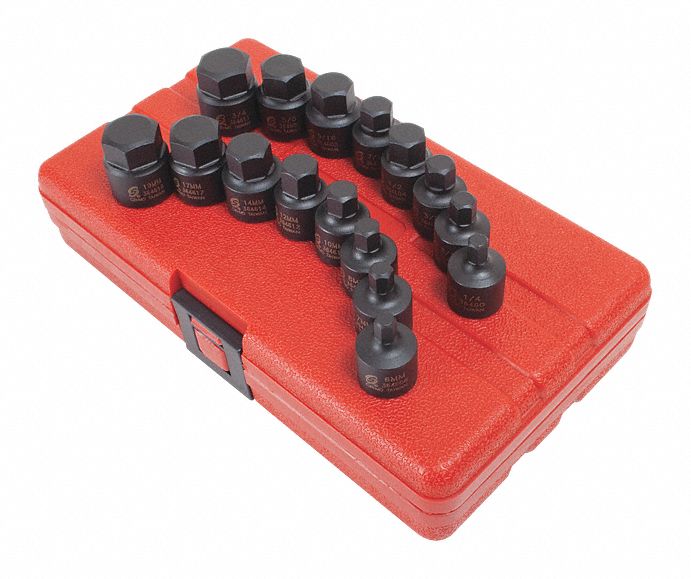 Stubby Impact Hex Set 16 pcs. 3/8 