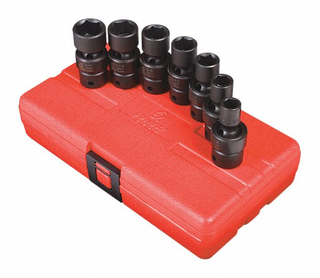 Universal Impact Socket Set SAE 3/8 