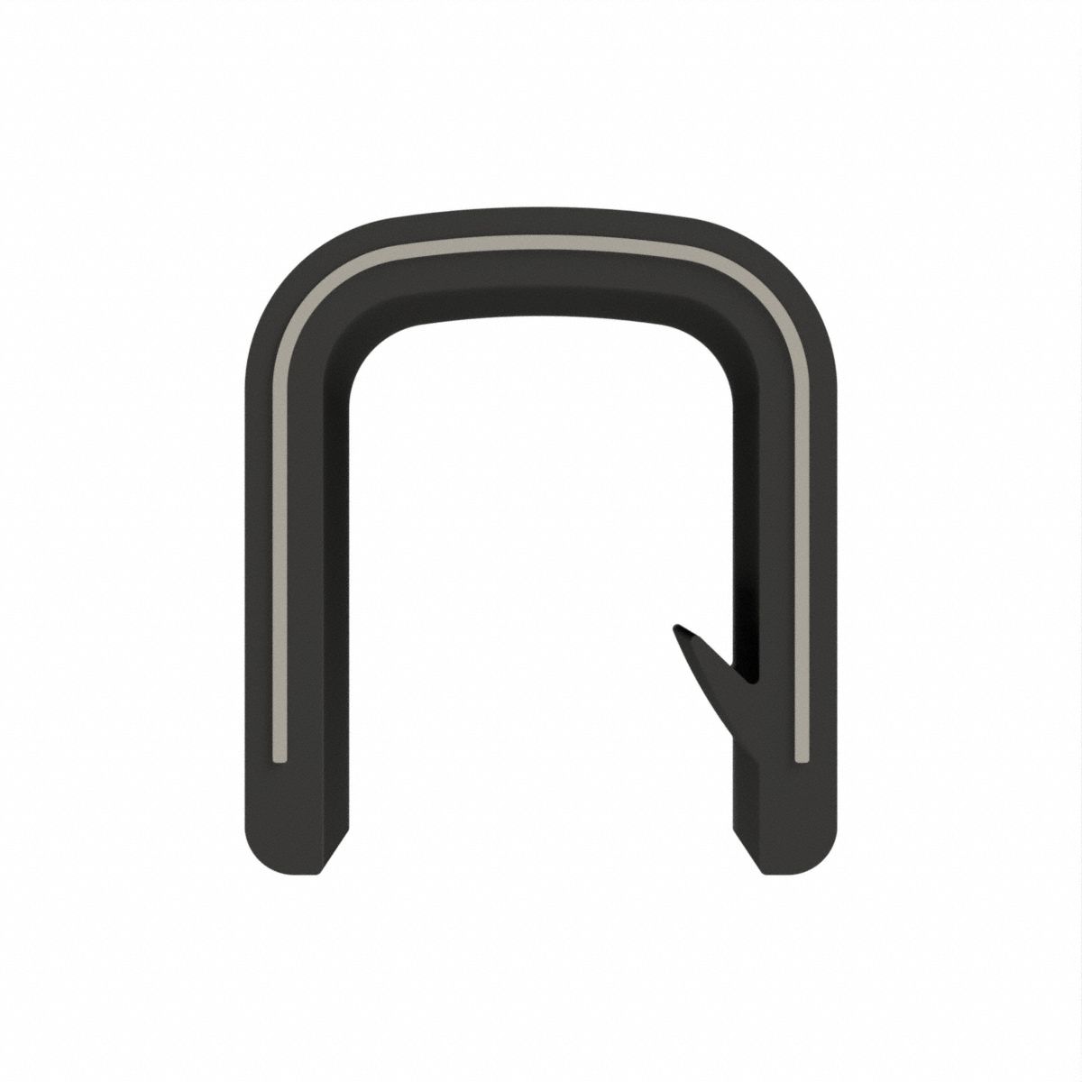 Edge Trim: Double Gripping Finger, 50 ft Overall Lg, PVC Outer, 15/16 in Leg Lg