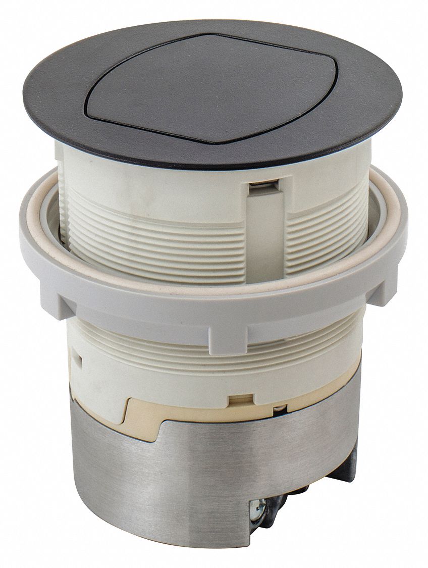 KIT 15A KTCN CNTR RCPT FLUSH BLACK