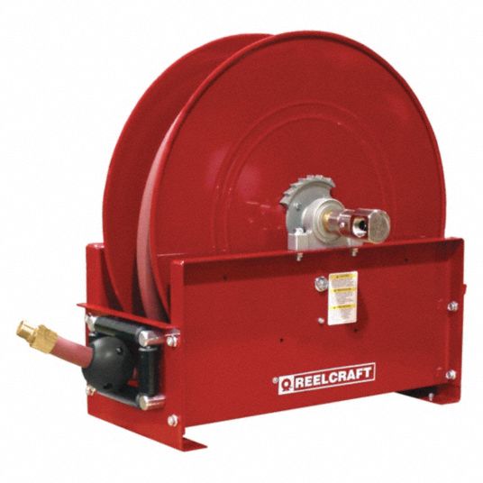 50 ft (3/4 in I.D.), 3/4 in MNPT, Spring Return Hose Reel 184V93