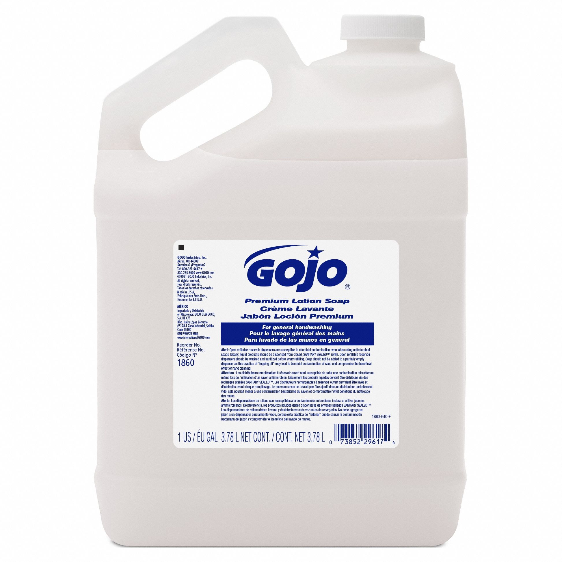 Gojo White Premium Lotion Soap, Waterfall Scent, 1 Gal Refill, 4/Carton