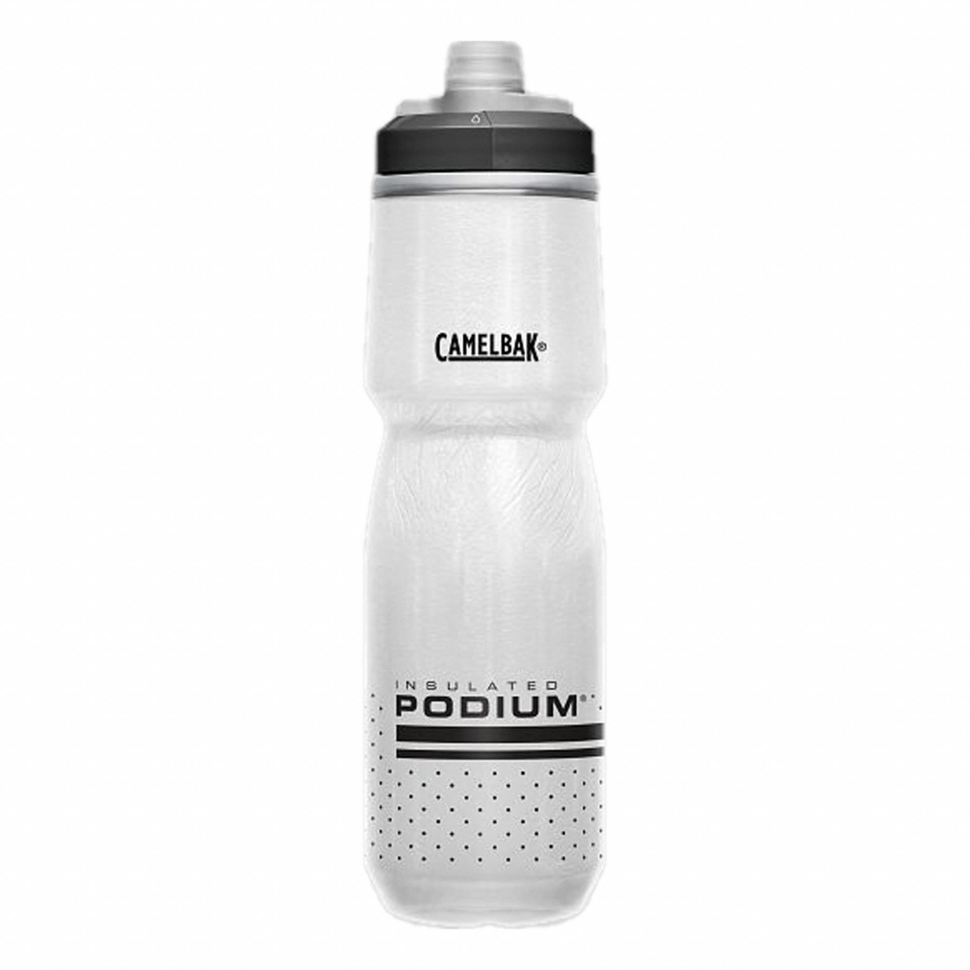 Bottle: 24 oz Capacity, White, Polypropylene, BPA-Free, 10 1/2 in Overall Ht, Bottle