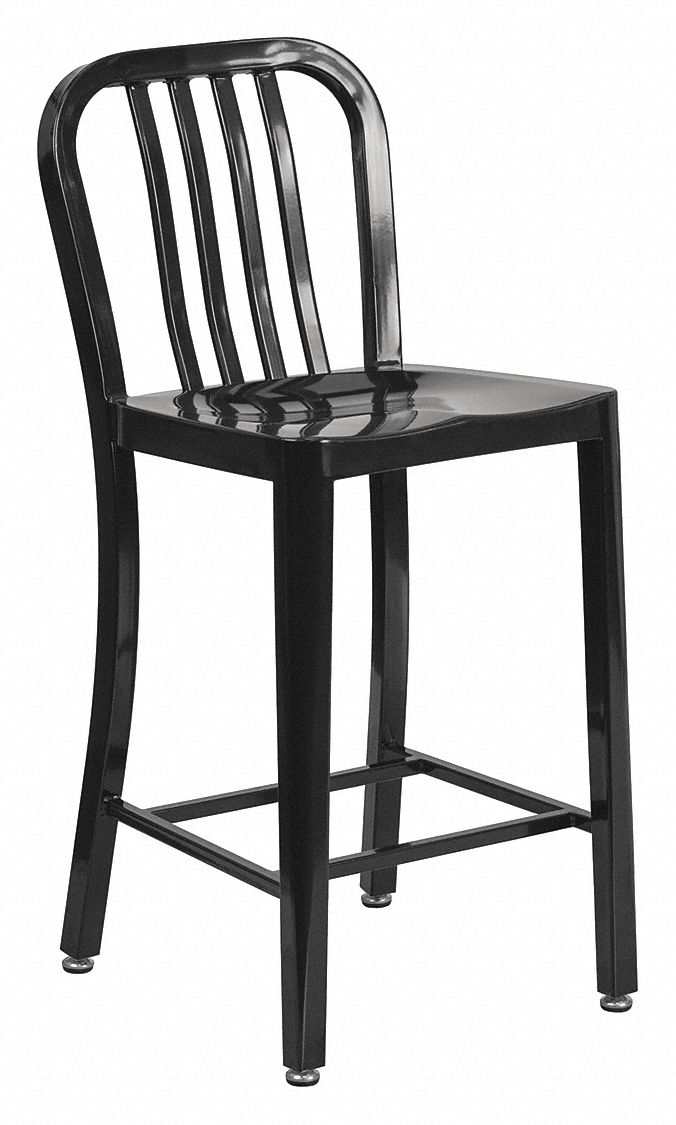 Black Metal Outdoor Stool 24 