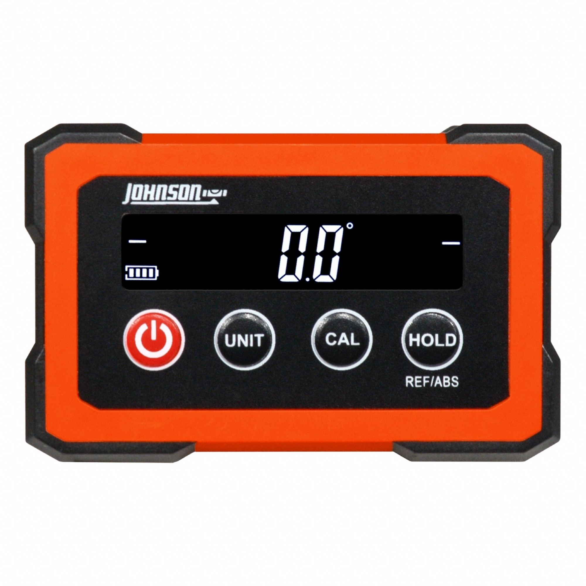 Digital Angle Gauge: 2 Quadrants, 1 1/8 in Base Lg, Magnetic, Degrees/Inches, Plastic