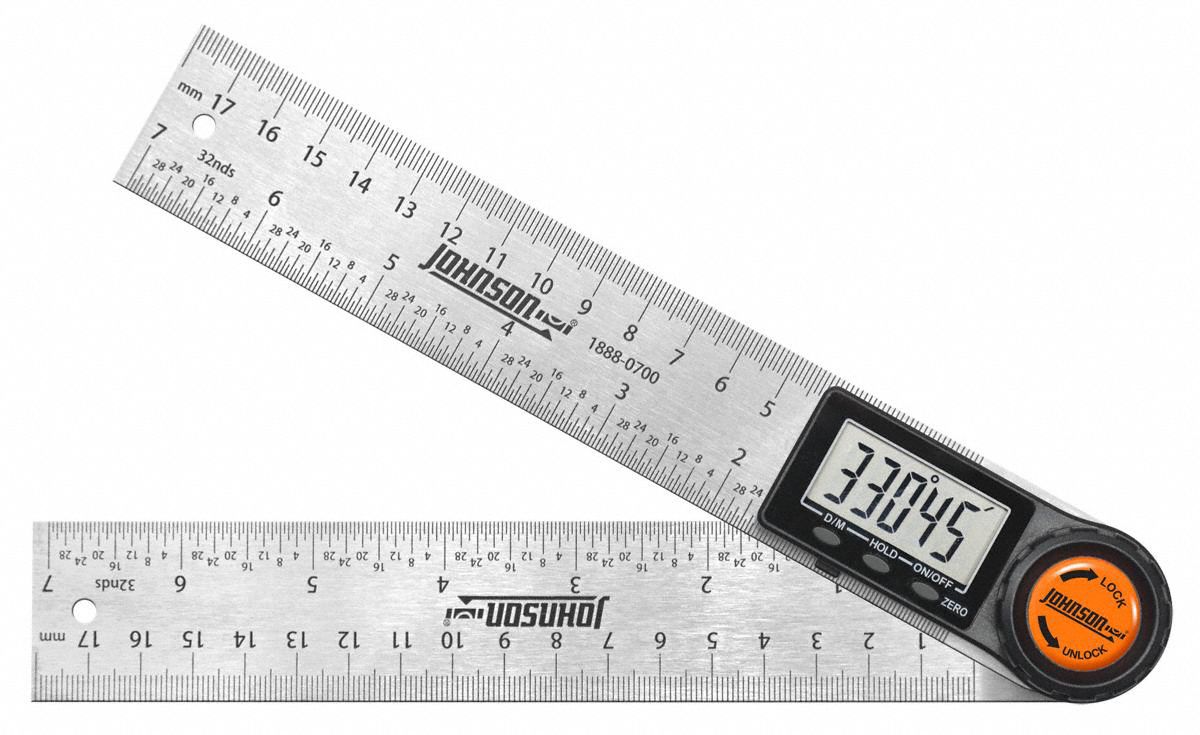 JOHNSON, 0° to 360°, Stainless Steel, Digital Angle Finder 21XK31