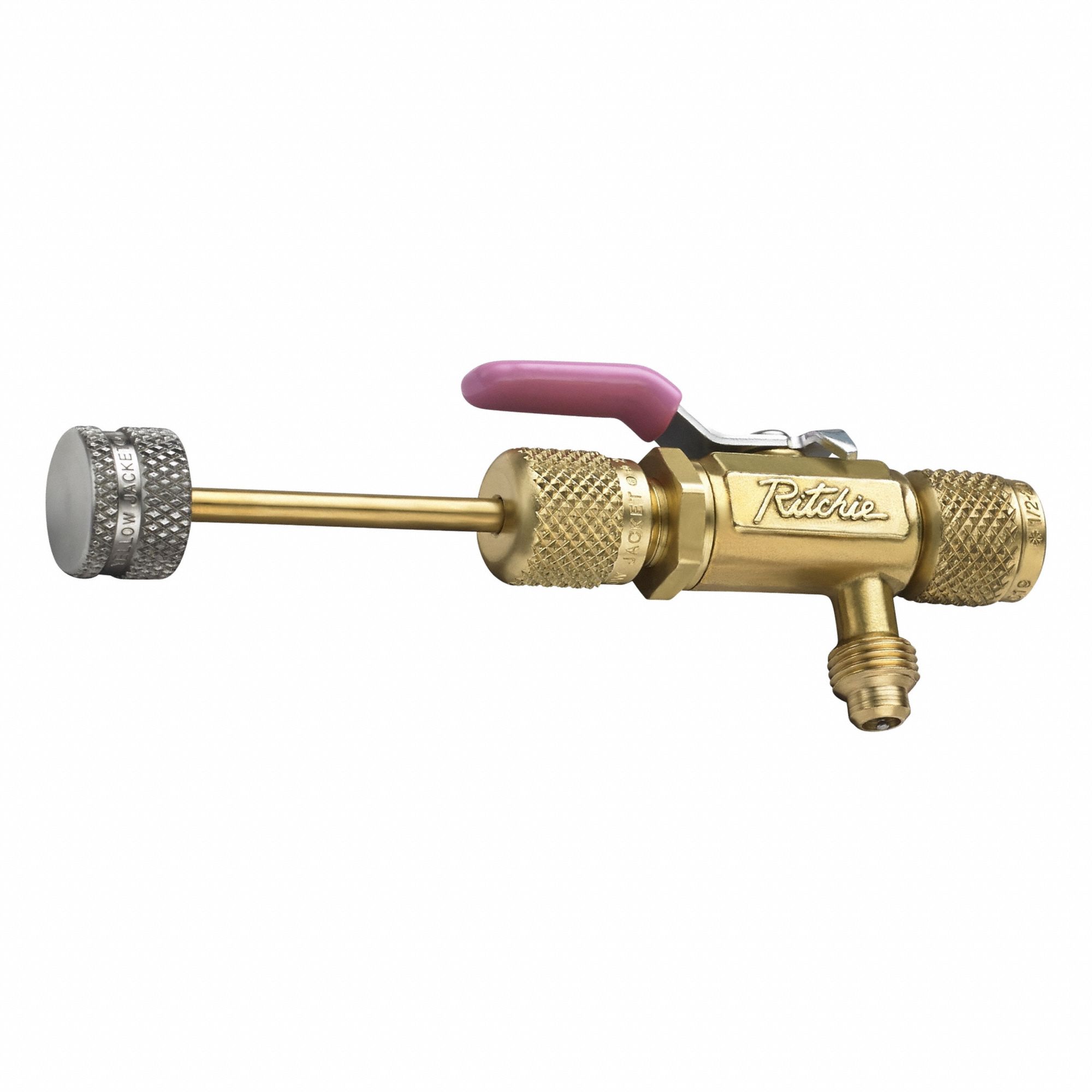 Valve Core Remover: 10 in Lg, Brass, 5/16 in Female SAE Right-Hand, A2L Compatible