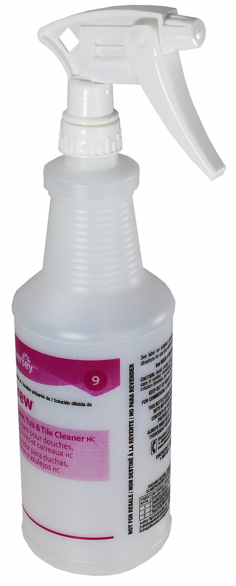 DIVERSEY, 32 oz Container Capacity, Mist/Stream, Trigger Spray Bottle