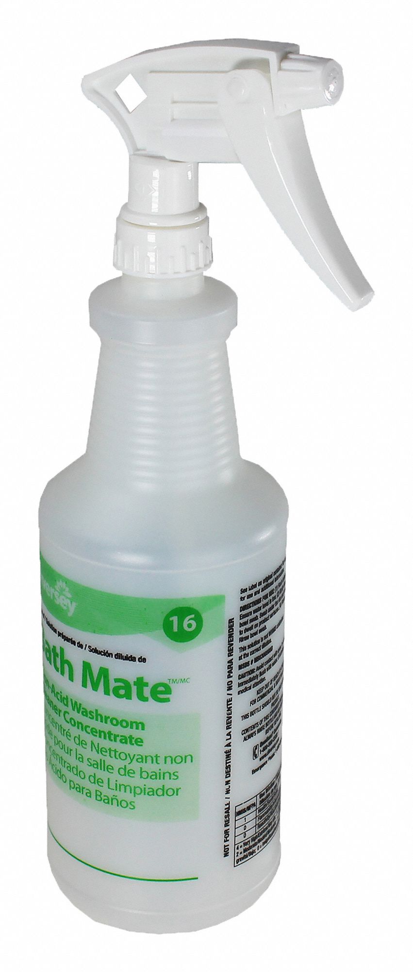 Trigger Spray Bottle: 32 oz Container Capacity, Mist/Stream, White, White, 12 PK