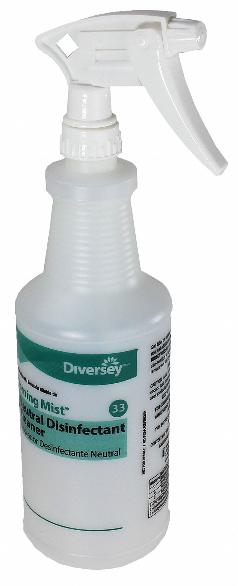 DIVERSEY, 32 oz Container Capacity, Mist/Stream, Trigger Spray Bottle