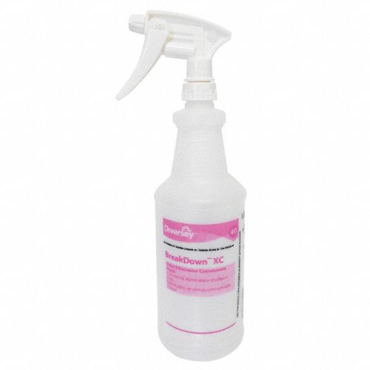 Diversey Trigger Spray Bottle: 32 oz Container Capacity, Mist/Stream, White, White, HDPE, 12 Pk 130262