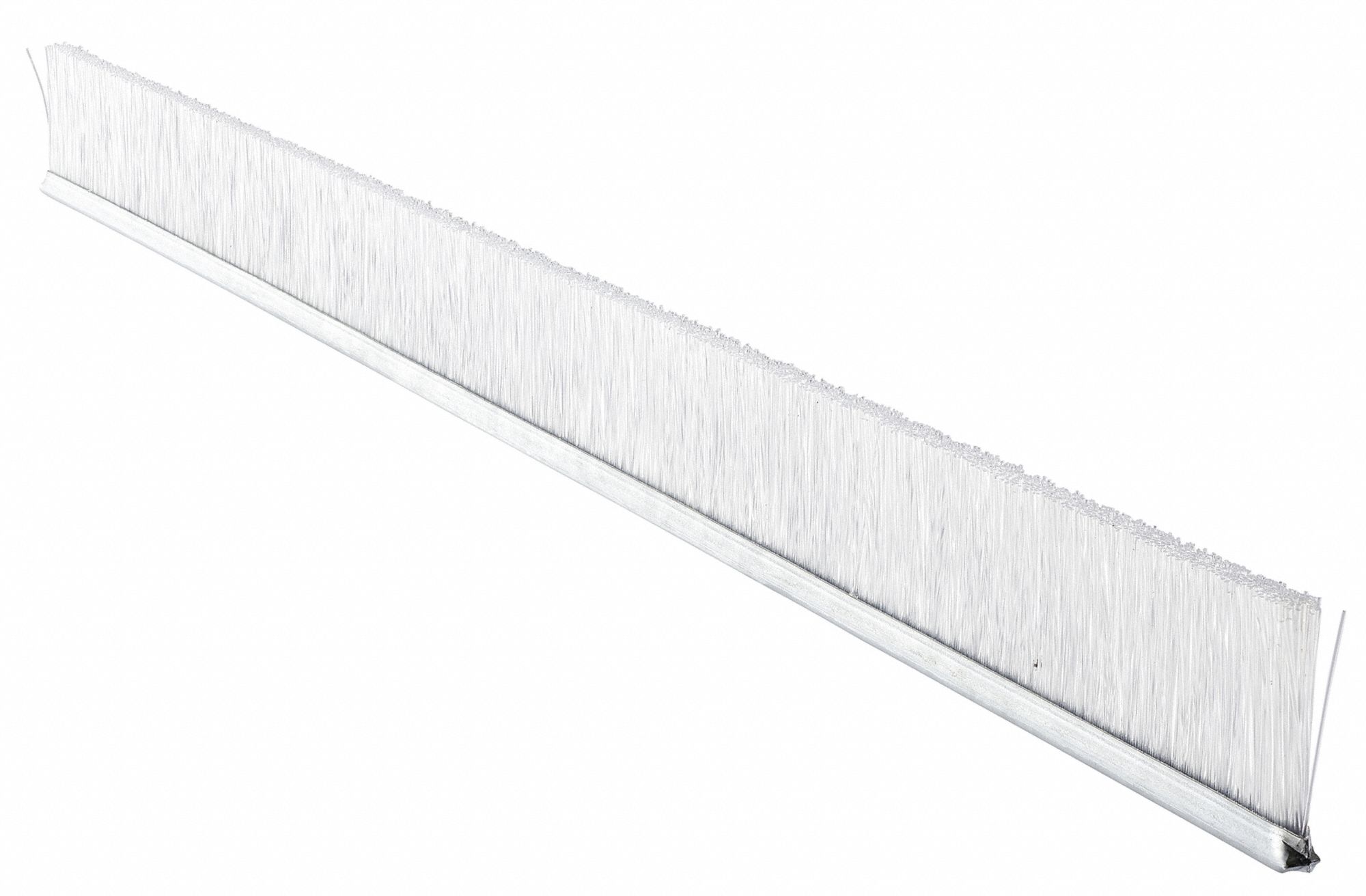 Strip Brush: 1 11/16 in Bristle Trim Ht, Natural, 0.035 in Bristle Dia, Straight Wire, Steel