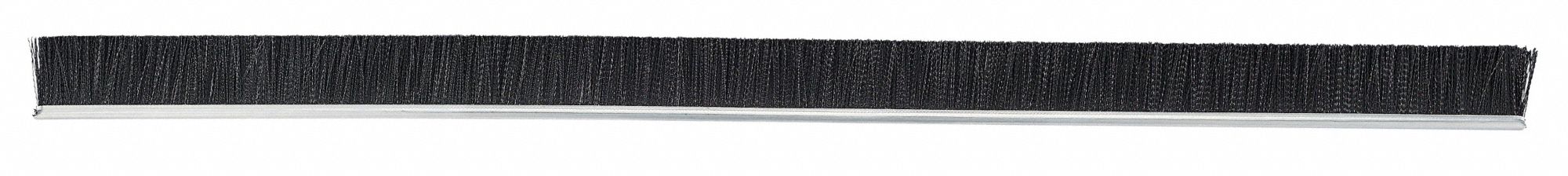 3 Trim 3 Overall Length 5/16 Thick Tanis Brush MB700836 Galvanized Backed Strip Brush 0.020 Bristle Diameter Black Nylon Bristles