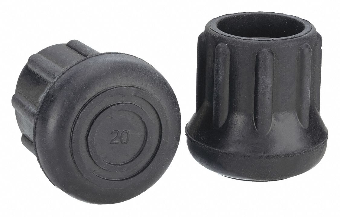 Rubber, Round, Furniture Protective Leg Tips 18AE39LTB20BE Grainger