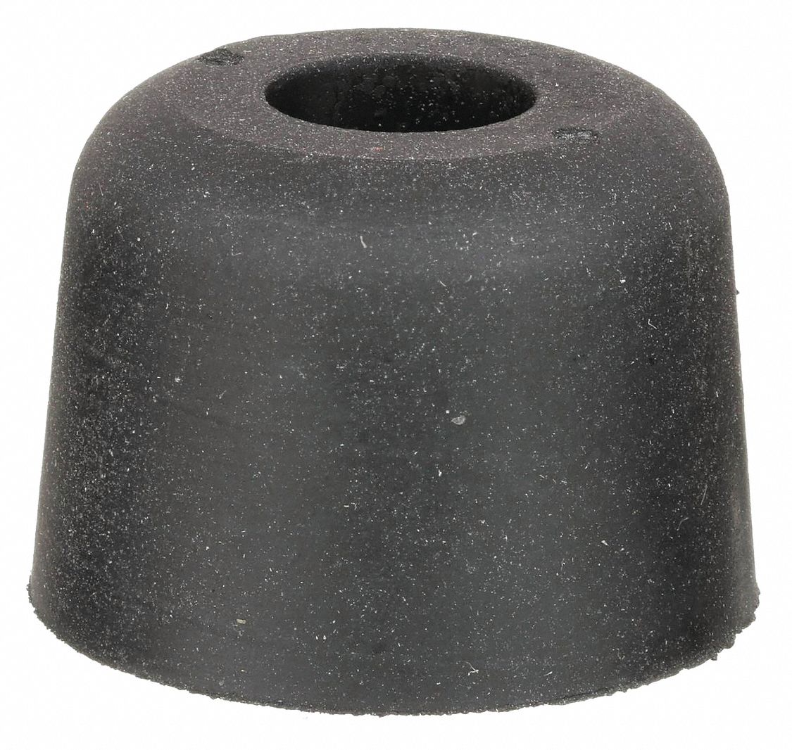 Bumper Door Stop: Door - Mounted, 3/16 in Wd, 3/16 in Overall Ht, Black