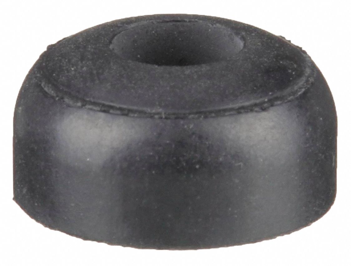 Bumper Door Stop: Door - Mounted, 3/16 in Wd, 3/16 in Overall Ht, Black