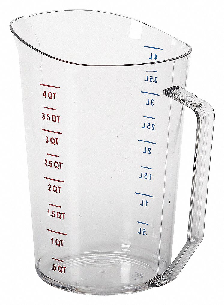 LIQUID MEASURING CUP,4 QT.,CLEAR