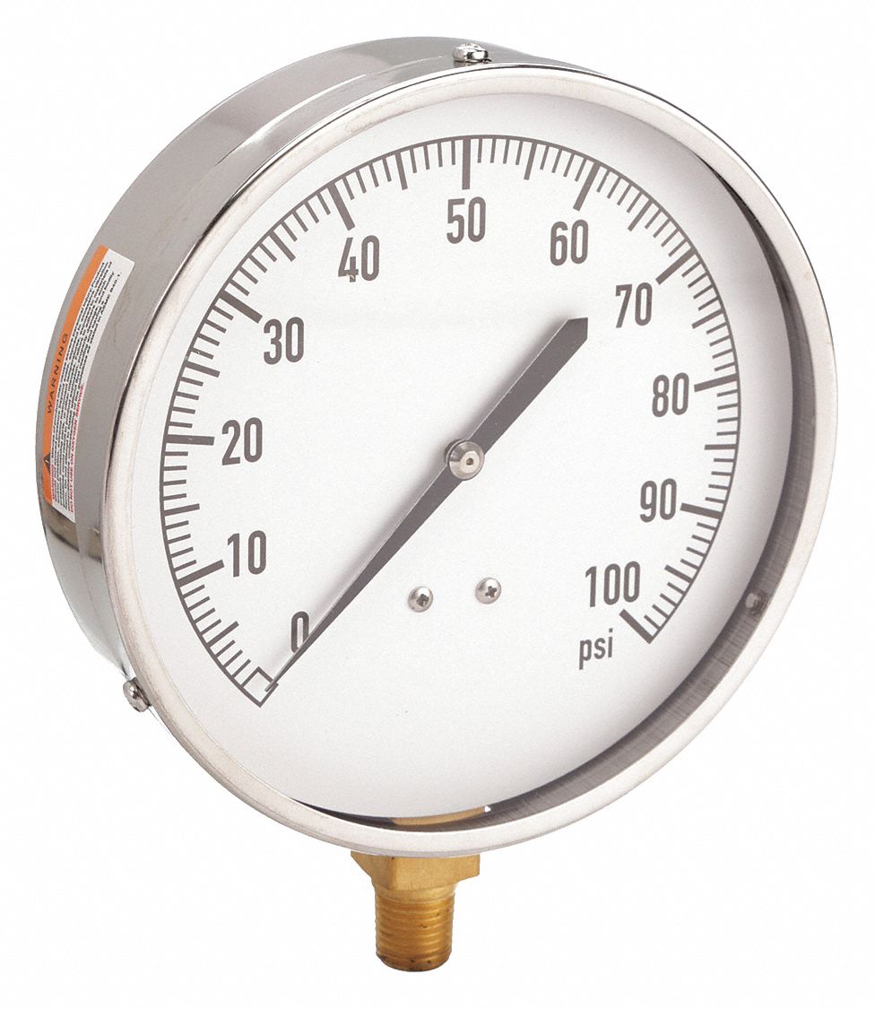 PRESSURE GAUGE,CONTRACTOR,4 1/2IN,1