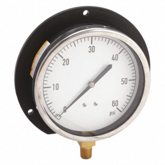 Front Flange, 0 to 60 psi, Industrial Pressure Gauge - 18C765|18C765 ...