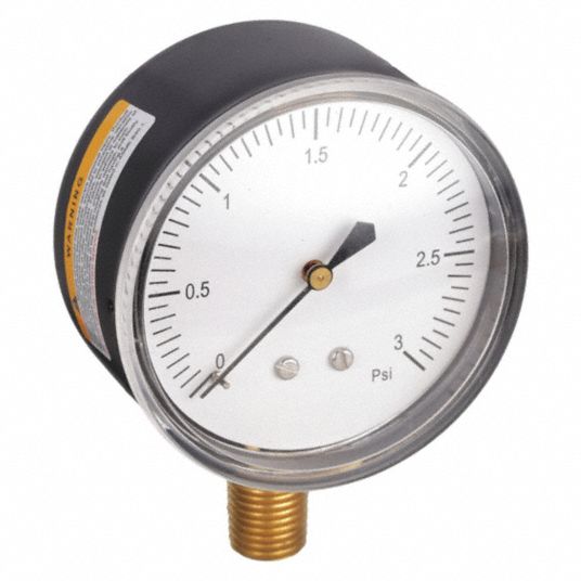 3 psi outlet pressure gauge