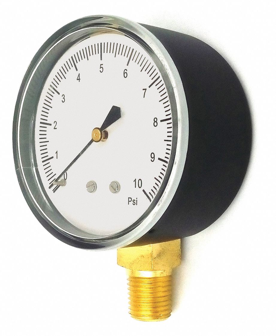 5" Diameter 1/4" NPT 375-BD Details about   Acragage 80251-A7191 Pressure Gauge 0-10PSI 