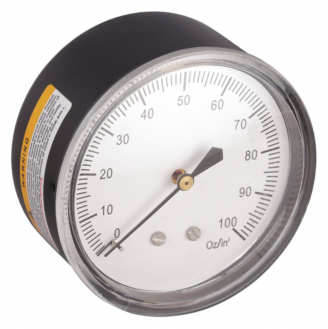 PRESSURE GAUGE,2 1/2 IN,0 TO 100 OZ