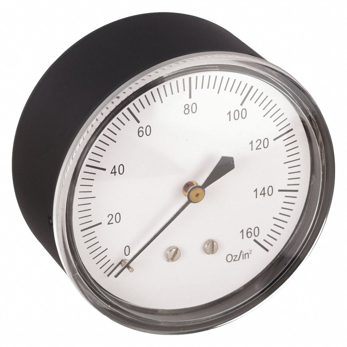 Low Pressure Gauge: For Inert Gases, 0 oz/sq in to 160 oz/sq in, 2 1/2 in Dial