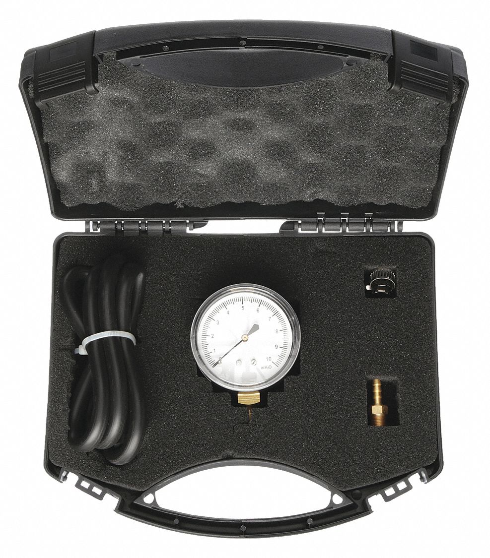 Gas Line Pressure Test Kit, NonClogging/NonCorroding, Pressure Gauge